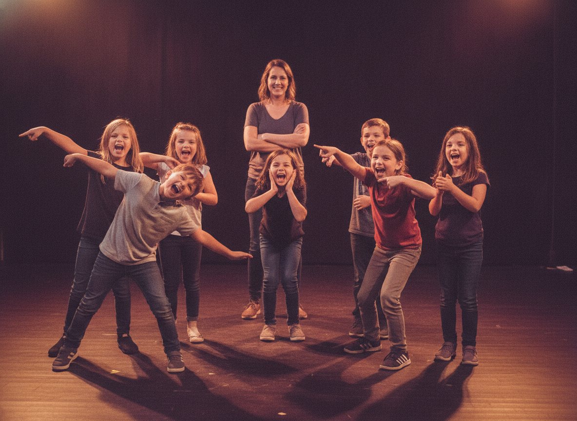 Improv Kids improv class in session