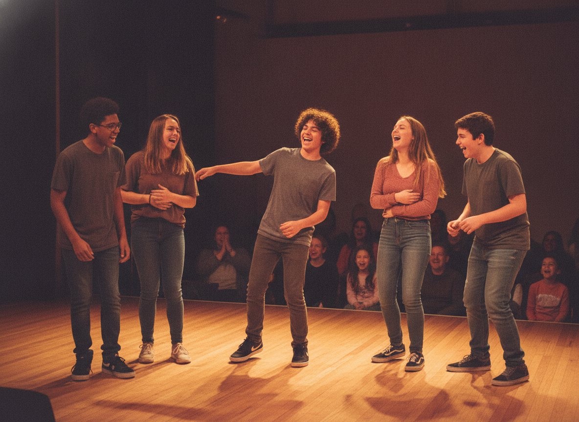 Teen Troupe improv class in session
